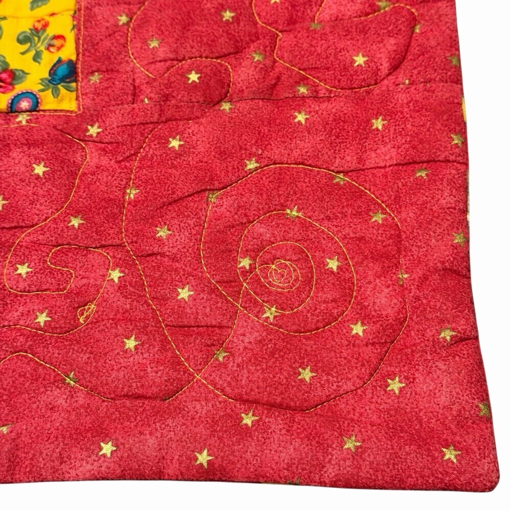 Baby Quilt Blanket 40" Square Handmade Patchwork Teddy Bears Cats Crocodiles Red - Picture 5 of 8